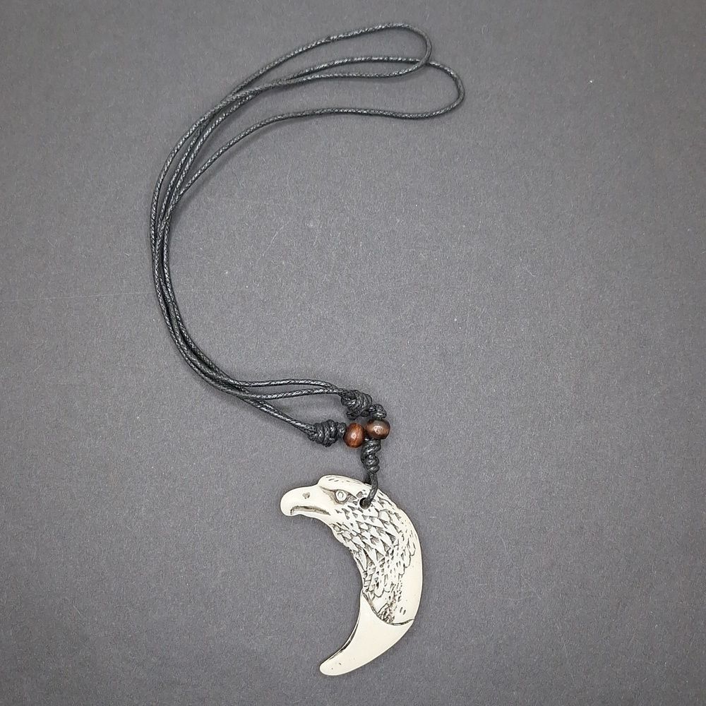 Viking necklace Eagle head tooth shaped pendant adjustable Tribal access…